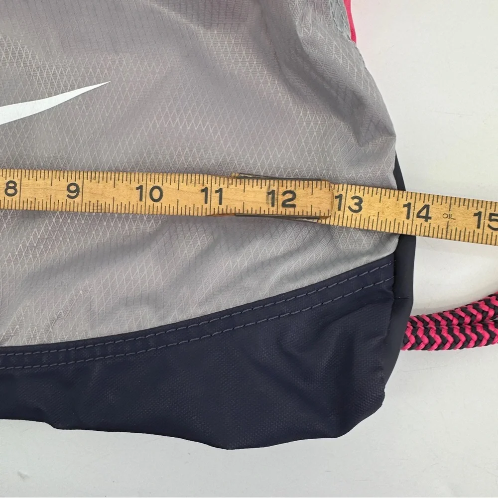 Nike Drawstring Colorblock‎ Bag Pink Gray Navy Lightweight Nylon